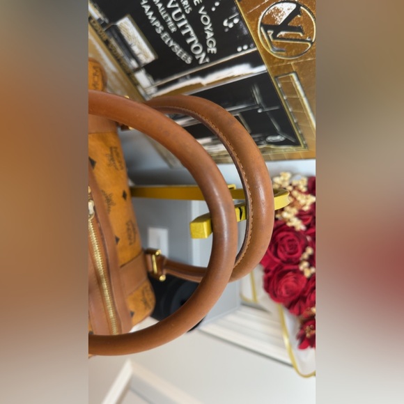 MCM Cognac Boston Bag with bag charm - Picture 7 of 14